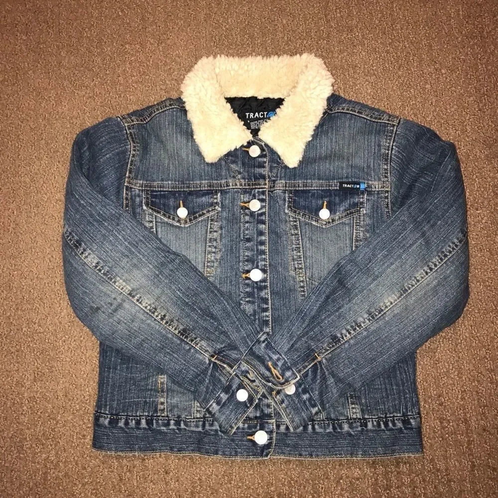 Tractor Faux Fur Collar Jean Jacket